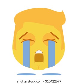 Isolated facial expression on a white background. Vector illustration