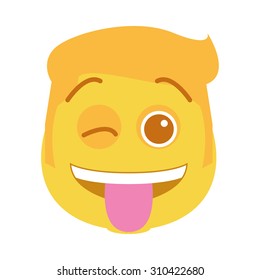 Isolated facial expression on a white background. Vector illustration