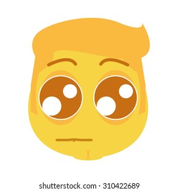 Isolated facial expression on a white background. Vector illustration