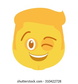 Isolated facial expression on a white background. Vector illustration