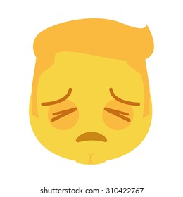 Isolated facial expression on a white background. Vector illustration