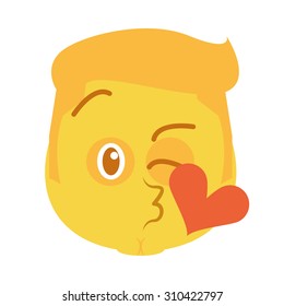 Isolated facial expression on a white background. Vector illustration