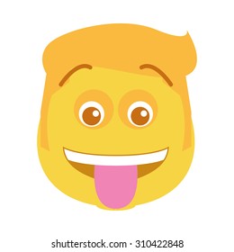 Isolated facial expression on a white background. Vector illustration