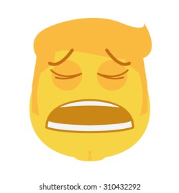 Isolated facial expression on a white background. Vector illustration