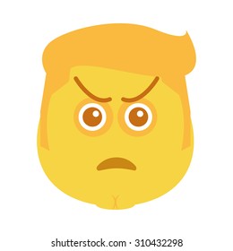 Isolated facial expression on a white background. Vector illustration