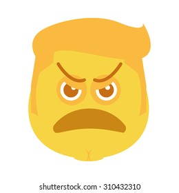 Isolated facial expression on a white background. Vector illustration