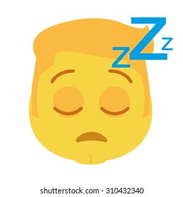 Isolated facial expression on a white background. Vector illustration