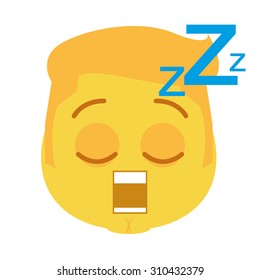 Isolated facial expression on a white background. Vector illustration