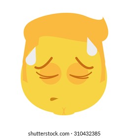 Isolated facial expression on a white background. Vector illustration