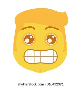 Isolated facial expression on a white background. Vector illustration