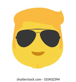 Isolated facial expression on a white background. Vector illustration