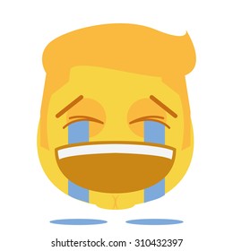 Isolated facial expression on a white background. Vector illustration