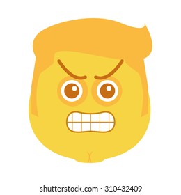 Isolated facial expression on a white background. Vector illustration