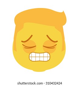 Isolated facial expression on a white background. Vector illustration