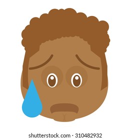 Isolated facial expression on a white background. Vector illustration