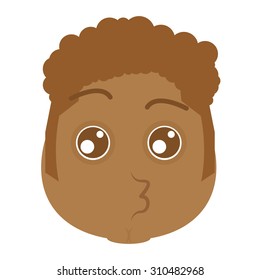 Isolated facial expression on a white background. Vector illustration