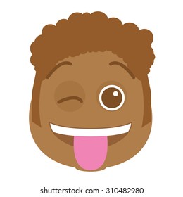 Isolated facial expression on a white background. Vector illustration