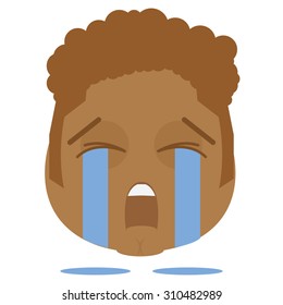 Isolated facial expression on a white background. Vector illustration