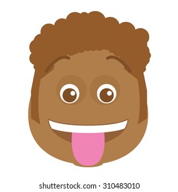 Isolated facial expression on a white background. Vector illustration