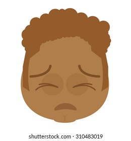 Isolated facial expression on a white background. Vector illustration