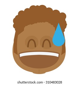 Isolated facial expression on a white background. Vector illustration