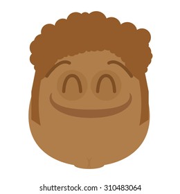 Isolated facial expression on a white background. Vector illustration