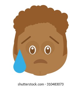 Isolated facial expression on a white background. Vector illustration