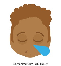 Isolated facial expression on a white background. Vector illustration