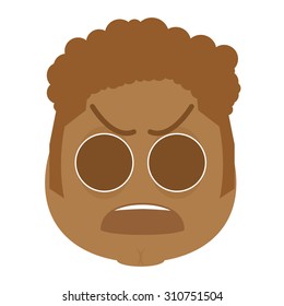 Isolated facial expression on a white background. Vector illustration