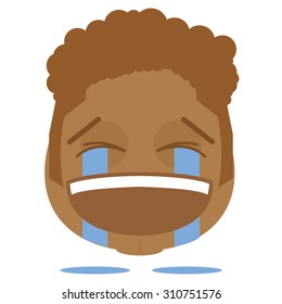 Isolated facial expression on a white background. Vector illustration