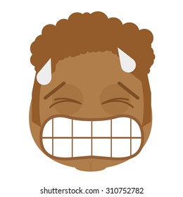 Isolated facial expression on a white background. Vector illustration