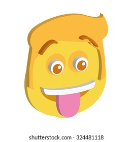 Isolated facial expression on a white background. Vector illustration