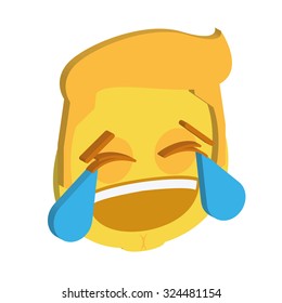 Isolated facial expression on a white background. Vector illustration