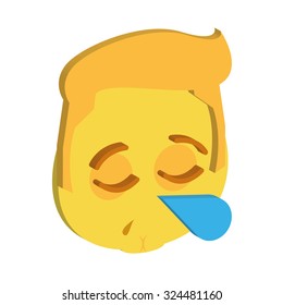 Isolated facial expression on a white background. Vector illustration