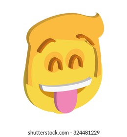 Isolated facial expression on a white background. Vector illustration