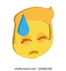 Isolated facial expression on a white background. Vector illustration