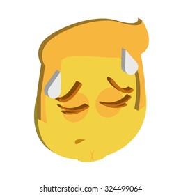 Isolated facial expression on a white background. Vector illustration