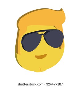 Isolated facial expression on a white background. Vector illustration