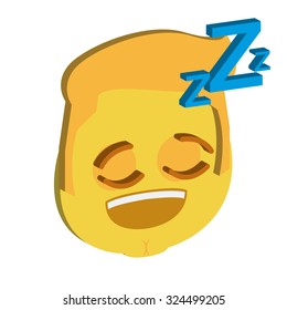 Isolated facial expression on a white background. Vector illustration