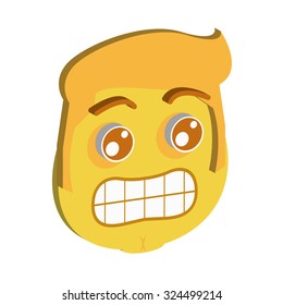 Isolated facial expression on a white background. Vector illustration