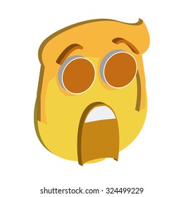 Isolated facial expression on a white background. Vector illustration