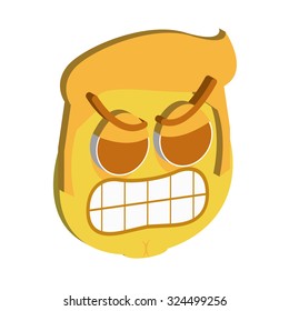 Isolated facial expression on a white background. Vector illustration