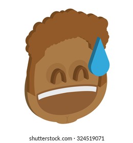 Isolated facial expression on a white background. Vector illustration