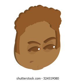 Isolated facial expression on a white background. Vector illustration