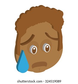 Isolated facial expression on a white background. Vector illustration