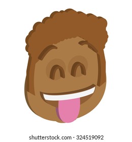 Isolated facial expression on a white background. Vector illustration