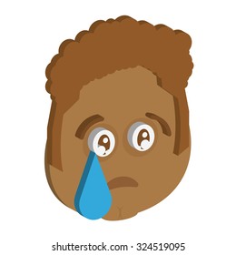 Isolated facial expression on a white background. Vector illustration