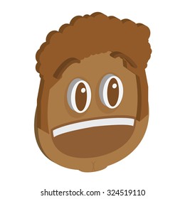 Isolated facial expression on a white background. Vector illustration