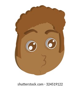 Isolated facial expression on a white background. Vector illustration