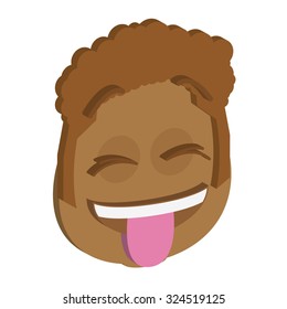 Isolated facial expression on a white background. Vector illustration